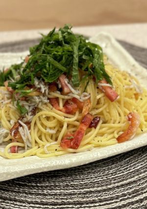 ベーコンとしらすの和風ペペロンチーノ-レシピのメイン写真