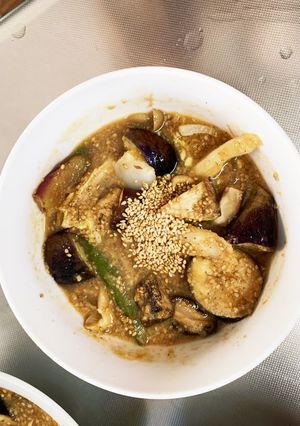根菜茄子コク旨ガーリック味噌味野菜炒め風-レシピのメイン写真