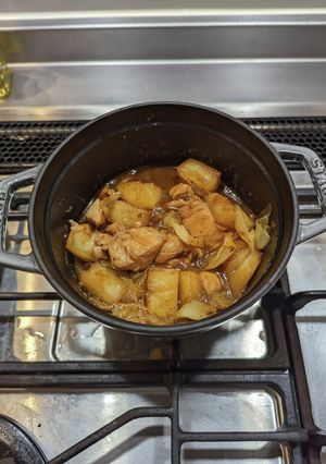 ストウブで鶏胸肉の無水ピリ辛煮込-レシピのメイン写真
