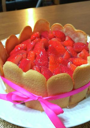 米粉活用 苺シャルロットケーキ RAW-レシピのメイン写真