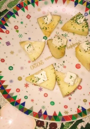 お洒落デザート！林檎にクリームチーズon-レシピのメイン写真