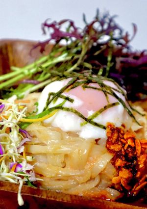 5分ランチ！味噌マヨ明太サラダうどん-レシピのメイン写真