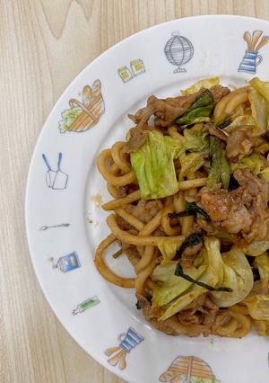 ニラの入ったソース焼うどん-レシピのメイン写真