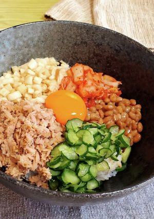 ツナ缶でお手軽!スタミナ満点ばくだん丼!-レシピのメイン写真