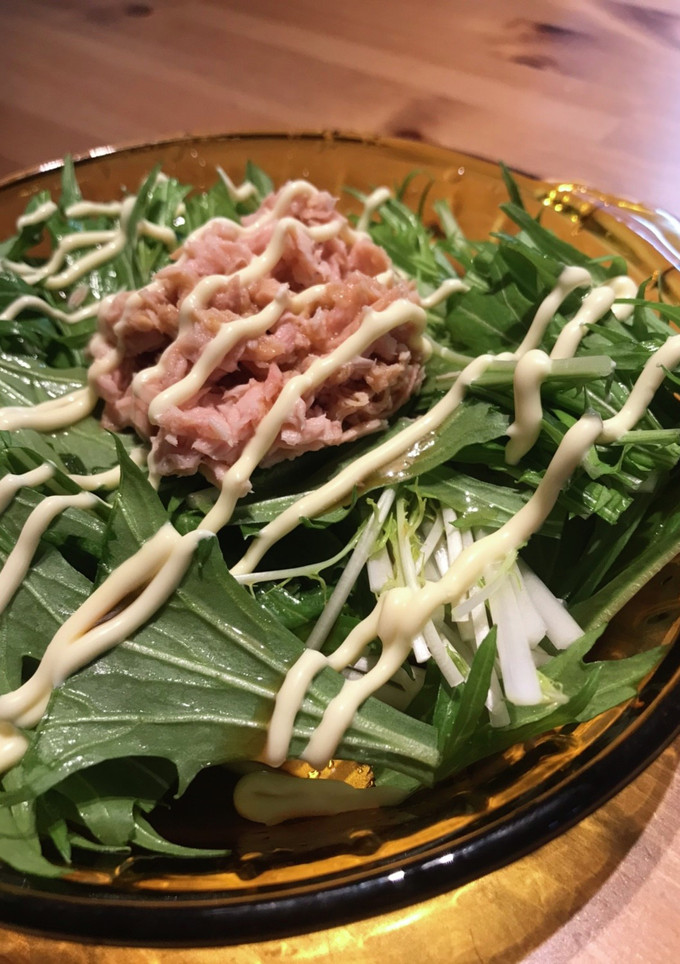 簡単　水菜とツナのサラダ-レシピのメイン写真