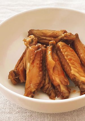鶏手羽中の甘辛ラー油煮-レシピのメイン写真