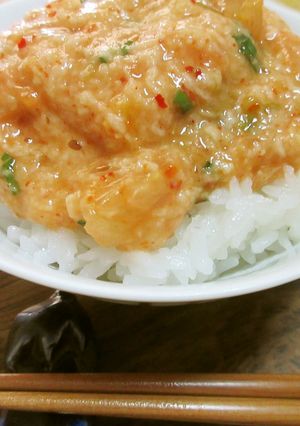ピリ辛とろろかけご飯-レシピのメイン写真