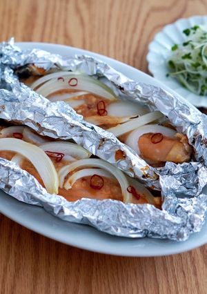 鮭と唐辛子味噌にんにくのホイル焼き-レシピのメイン写真