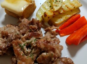 ステーキ味☆豚こま肉の玉ねぎドレ炒め-レシピのメイン写真