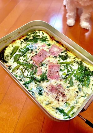 直火で♡菜花とベーコンのキッシュ-レシピのメイン写真