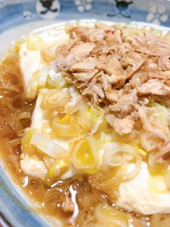 簡単!美味すぎる!レンチンねぎツナ豆腐-レシピのメイン写真