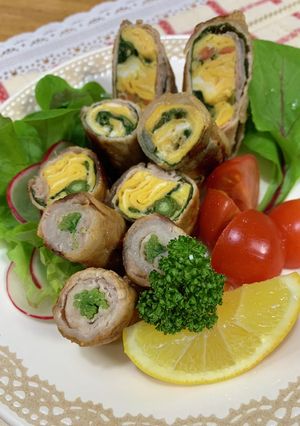 彩りの甘辛豚肉巻き〜♪-レシピのメイン写真