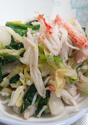 白菜とほうれん草のザクロ酢サラダ-レシピのメイン写真