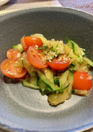 ザーサイ＆トマトとキュウリの中華サラダ-レシピのメイン写真