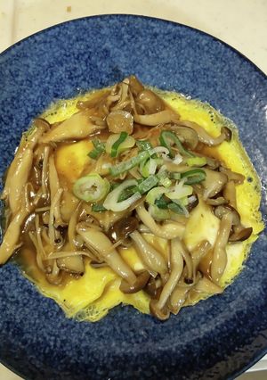 簡単美味しい☆豆腐の卵ときのこの餡かけ♪-レシピのメイン写真