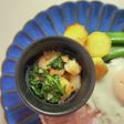 春菊とえびのアヒージョ風