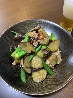 なすと豚ひき肉のピリ辛味噌炒め-レシピのメイン写真
