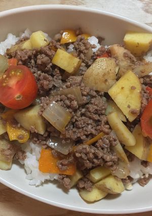 ひき肉と赤ピーマンのケチャップ炒め-レシピのメイン写真