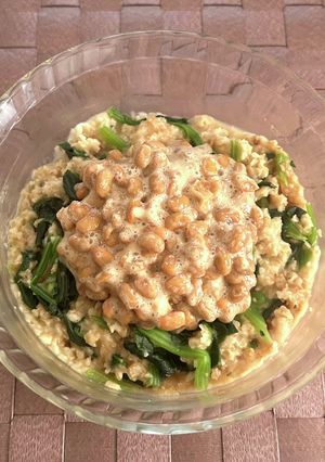 【ヘルシー】オートミール納豆リゾット-レシピのメイン写真
