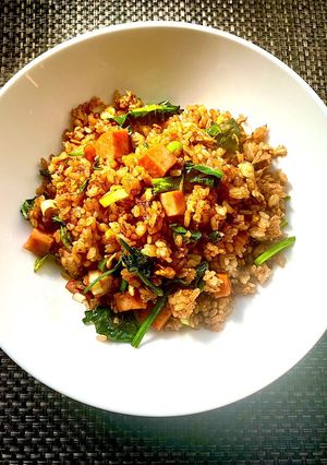 黒炒飯　ほうれん草と叉焼-レシピのメイン写真