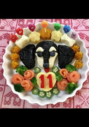 可愛いわんこのバースデープレート♪-レシピのメイン写真