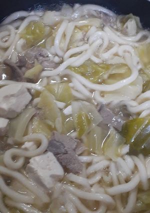 簡単★豚肉とキャベツと豆腐のうどん煮込み-レシピのメイン写真