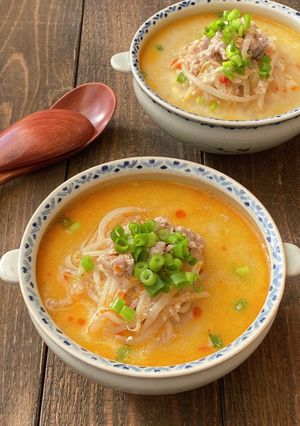 5分で簡単！こく旨豆乳ごま味噌坦々スープ-レシピのメイン写真