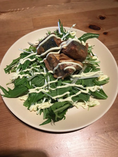 水菜とサバの味噌煮のサラダ-レシピのメイン写真