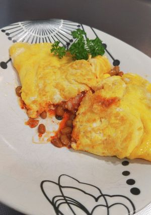 papaっと簡単！納豆キムチーオムレツ-レシピのメイン写真