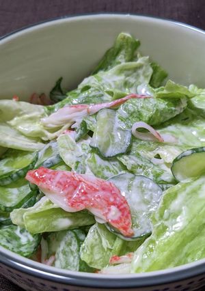 レタスときゅうりとカニカマのサラダ-レシピのメイン写真