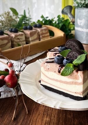 オレオとココアのレアチーズケーキ-レシピのメイン写真
