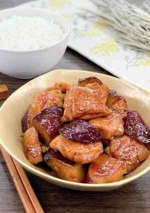 ＊ご飯進む甘辛＊鶏肉とさつま芋の照り焼き-レシピのメイン写真