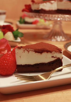 2層仕立てのチョコレートチーズケーキ-レシピのメイン写真