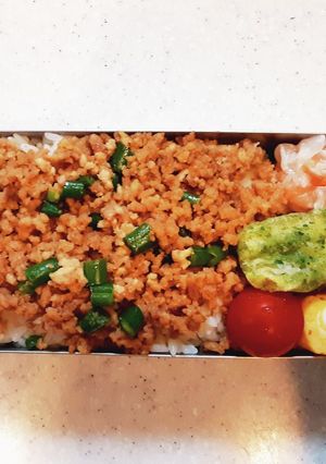 高校生弁当覚え書き136そぼろご飯-レシピのメイン写真