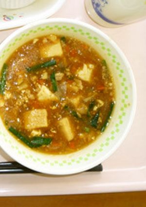 給食レシピ　凍り豆腐のマーボースープ-レシピのメイン写真
