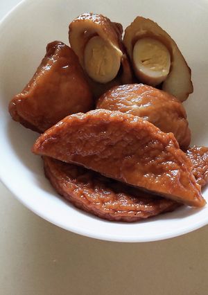 おでんで使わなかった味天をめんつゆで煮た-レシピのメイン写真