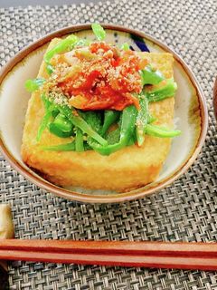 3分で完成♪厚揚げピーマンキムチ丼-レシピのメイン写真