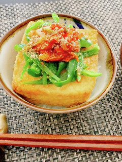 3分で完成♪厚揚げピーマンキムチ丼-レシピのメイン写真