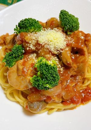 zenbヌードル　鶏のトマト煮込パスタ-レシピのメイン写真