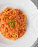 蟹缶で作る！蟹のトマトクリームパスタ