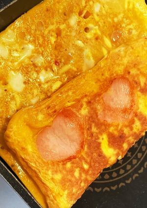 応援弁当☆ハートやお星様のハム卵焼き♡☆-レシピのメイン写真