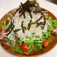 豪華!しらすと水菜と大根のタワーサラダ