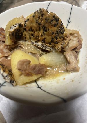 肉じゃがにごまごま玄米せんべい-レシピのメイン写真