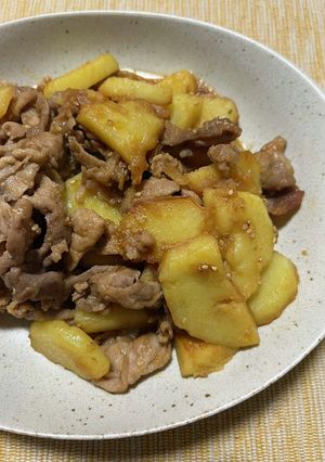 豚こま肉とじゃがいもの甘辛炒め-レシピのメイン写真