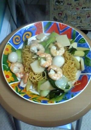 中華風♪八宝菜かた焼きうどん-レシピのメイン写真