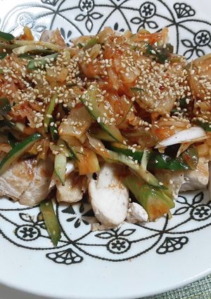 鶏ムネとキムチでご飯が進むやつ！-レシピのメイン写真