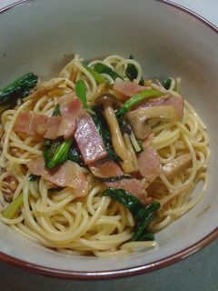 キノコとほうれん草の和風パスタ-レシピのメイン写真