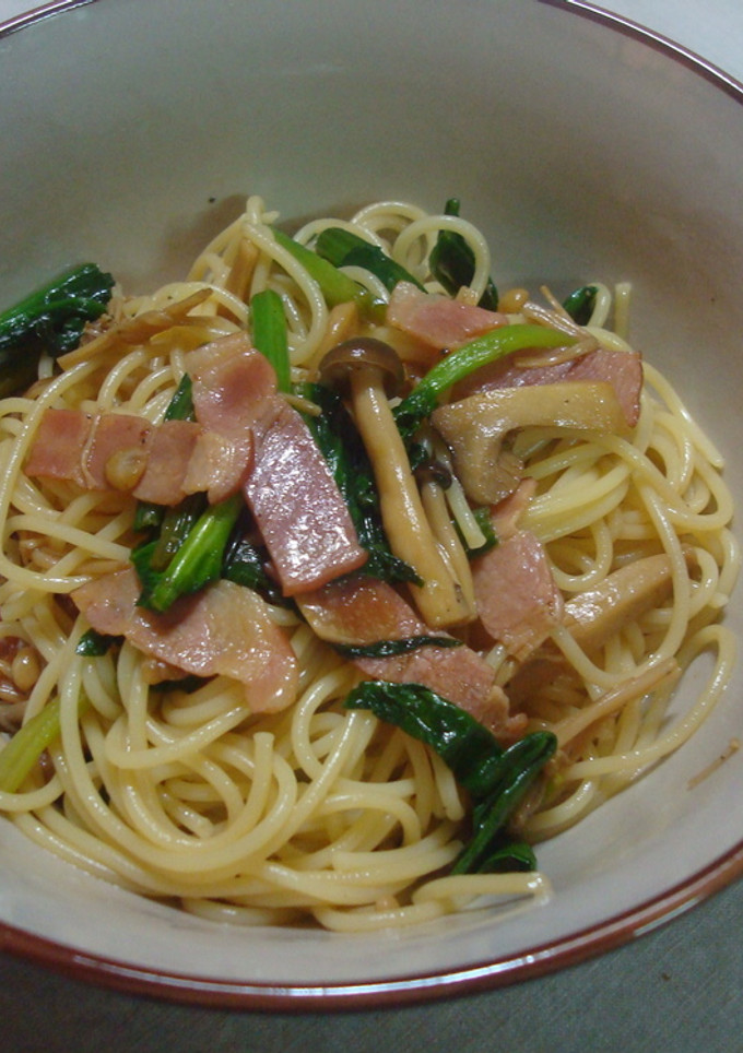 キノコとほうれん草の和風パスタ-レシピのメイン写真