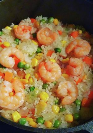 キャンプ飯 エビピラフ-レシピのメイン写真