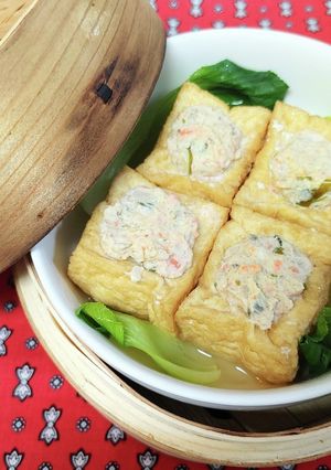 蒸籠☆絹あげの出汁がら肉詰め-レシピのメイン写真